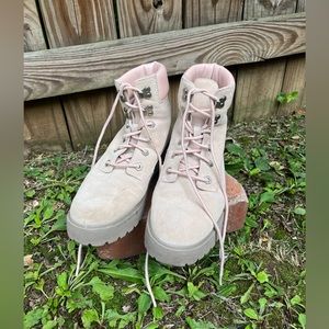 Timberland Pink Lace-Up Boots